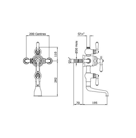 P &amp; R Bad &amp; Duschblandare Exposed Lever