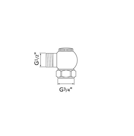 P &amp; R Vinklat utlopp 3/4&quot;-1/2&quot;