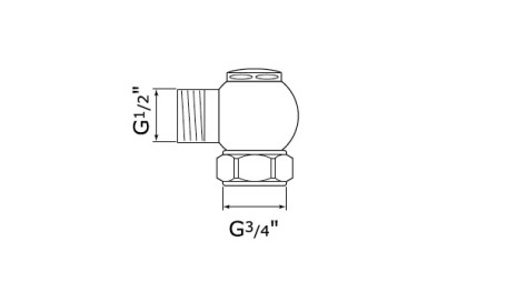 P & R Vinklat utlopp 3/4"-1/2"