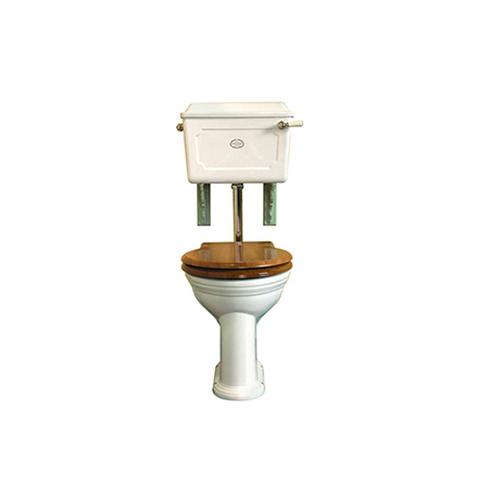 Thomas Crapper Lgspolande porslinscistern, Vit, Anslutningar i Krom ,Oval sits