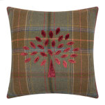 Mulberry Tree plaid cushion - Red