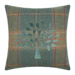 Mulberry Tree plaid cushion - Teal