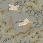 Mulberry Tapet - Grand Flying Ducks