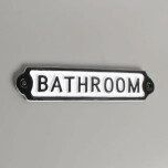 Skylt "Bathroom" - Vit