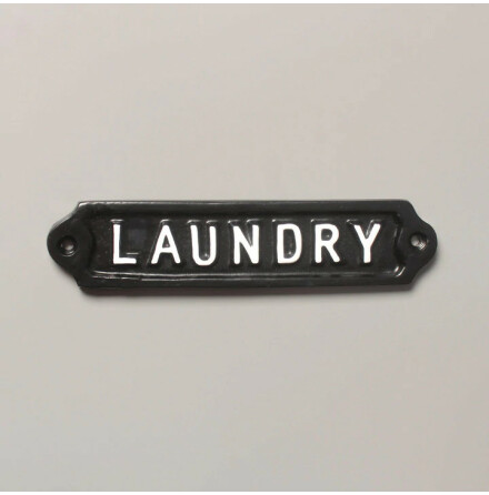 Skylt &quot;Laundry&quot; - Svart