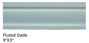 Fluted Dado 9x3" - Moonstone