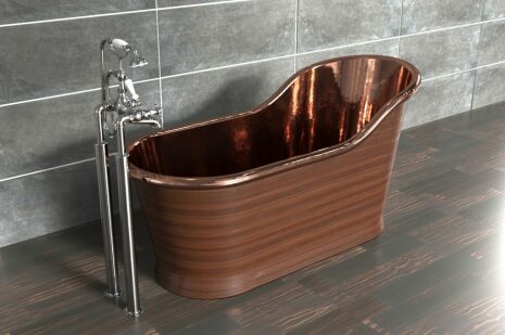 Slipper Bath Patinerad Koppar 160cm (flera finishar insida)