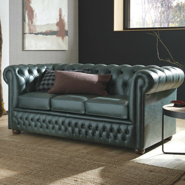 Chesterfieldmöbler i Tweed och läder