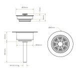 Bidbury - 1,5" Traditional waste (8 finishar)