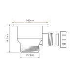 Bidbury - 1,5" Traditional waste (8 finishar)