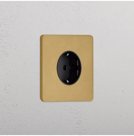 Eluttag - Singel Antique Brass/Svart