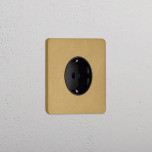 Eluttag - Singel Antique Brass/Svart