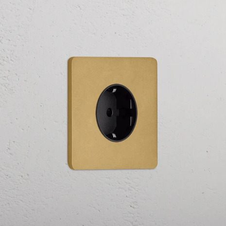 Eluttag - Singel Antique Brass/Svart