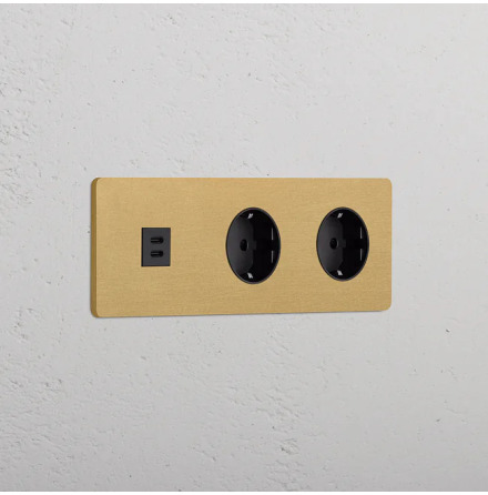 Eluttag dubbelt + USB-C