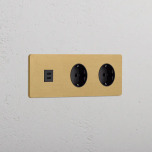 Eluttag dubbelt + USB-C