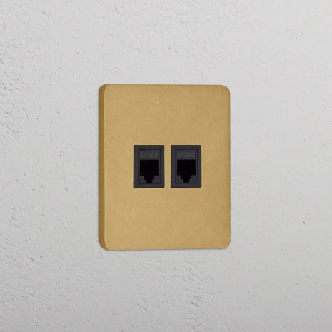 Datauttag Dubbelt Antique Brass/Svart