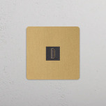 HDMI uttag Singel Antique Brass/Svart