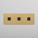 2 x Dubbelt USB-C uttag Antique Brass/Svart