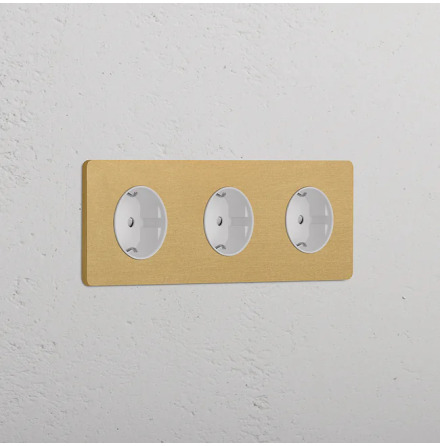 Eluttag + USB-C Antique Brass/Vitt