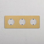 Eluttag + USB-C Antique Brass/Vitt