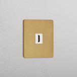 HDMI uttag Singel Antique Brass/Vitt