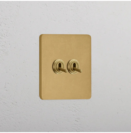 Dubbel Vippstr�mbrytare Antique Brass