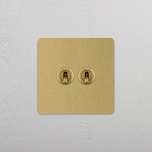 Dubbel Vippstr�mbrytare Antique Brass