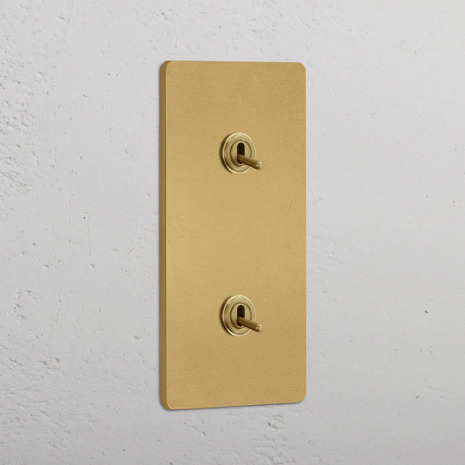 Dubbel Vertikal Vippstr�mbrytare Antique Brass