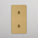 Dubbel Vertikal Vippstr�mbrytare Antique Brass