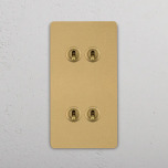 2+2 Vertikal Vippstr�mbrytare Antique Brass