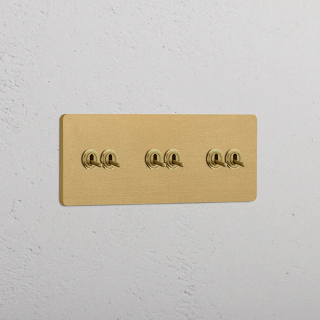 2+2+2 Vippstr�mbrytare Antique Brass