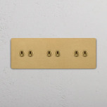 2+2+2 Vippstr�mbrytare Antique Brass