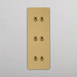 2+2+2 Vertikal Vippstr�mbrytare Antique Brass