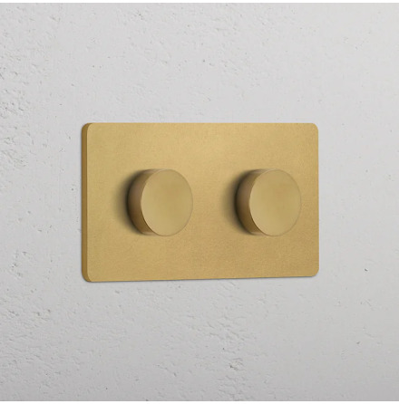 Dubbel Dimmer Antique Brass
