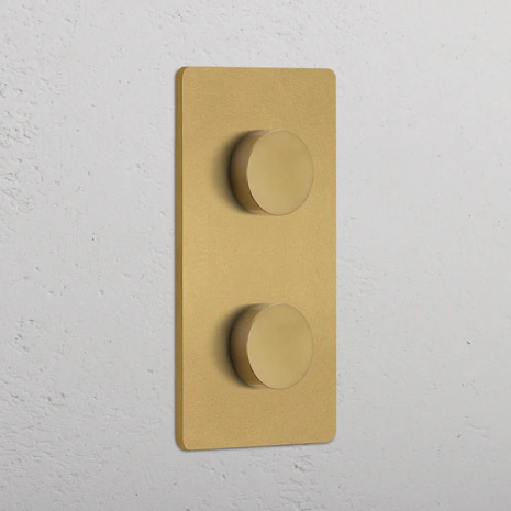 Dubbel Dimmer Vertical Antique Brass