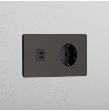 Eluttag + USB-C Bronze