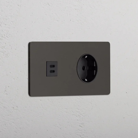 Eluttag + USB-C Bronze