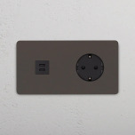 Eluttag + USB-C Bronze