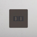 HDMI uttag dubbelt Bronze