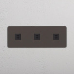 3 x Dubbelt USB-C uttag Bronze