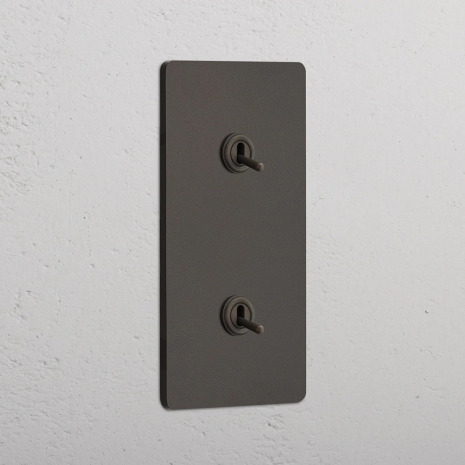 Dubbel Vertikal Vippstr�mbrytare Bronze