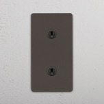 Dubbel Vertikal Vippstr�mbrytare Bronze