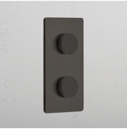 Dubbel Dimmer Vertikal Bronze