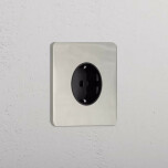 Eluttag - Singel Polished Nickel/Svart