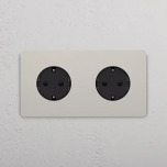 Eluttag - Dubbel Polished Nickel/Svart