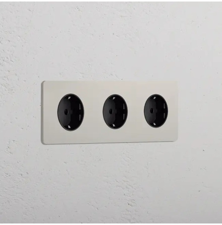 Eluttag - Trippel Polished Nickel/Svart