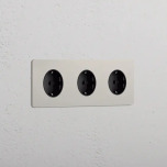 Eluttag - Trippel Polished Nickel/Svart