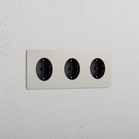 Eluttag - Trippel Polished Nickel/Svart