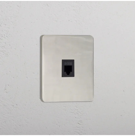 Datauttag singel Polished Nickel/Svart