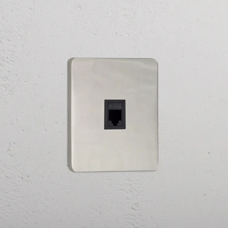 Datauttag singel Polished Nickel/Svart